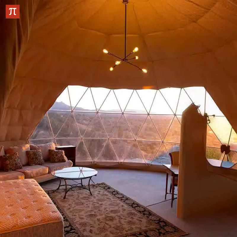 Luxury Accommodation Living Eco Dome Hotel Tents 6M-15M PVC Leisure round Canvas Glamping Dome Tent