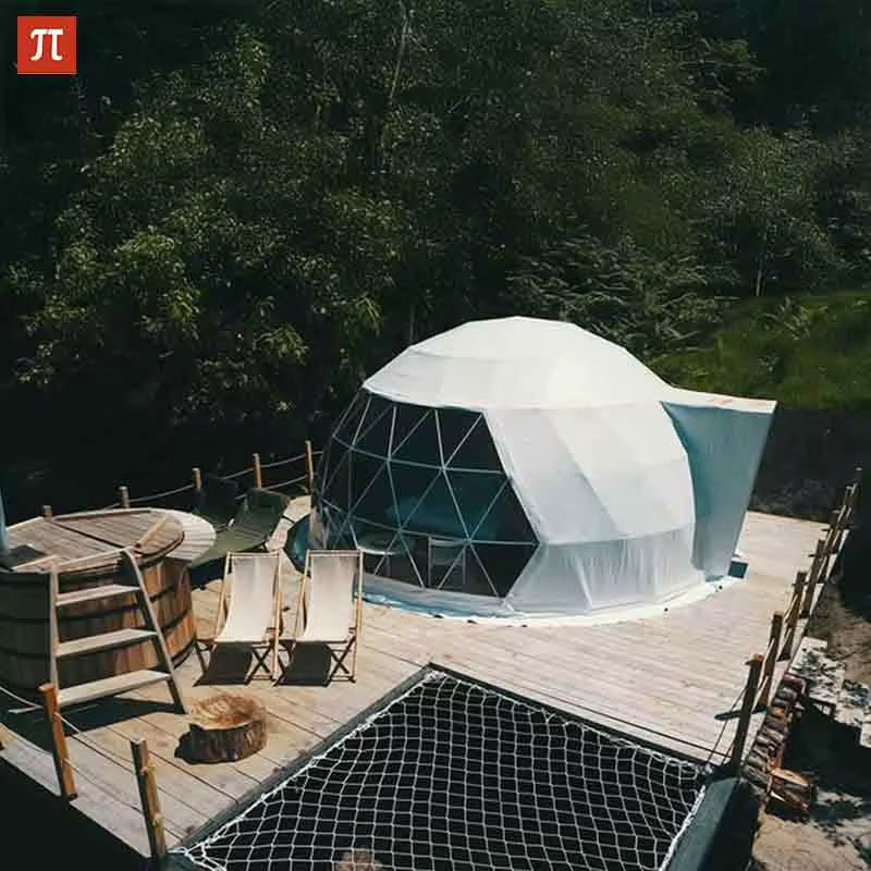 Luxury Accommodation Living Eco Dome Hotel Tents 6M-15M PVC Leisure round Canvas Glamping Dome Tent
