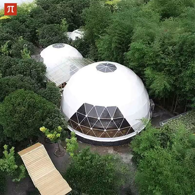 Luxury Accommodation Living Eco Dome Hotel Tents 6M-15M PVC Leisure round Canvas Glamping Dome Tent