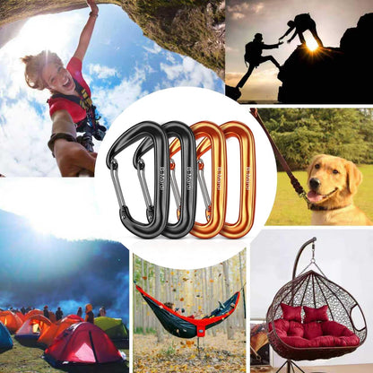 Carabiner Clips Heavy Duty 12Kn (2697 Lbs)-Lightweight Locking Carabiners for Camping, Hiking, Hammock, Dog Leash Harness, Outdoor and Gym Etc, Keychains& Utility