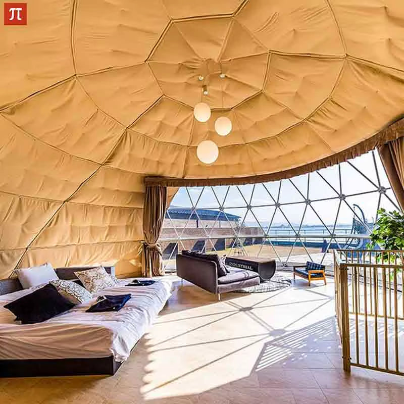 Luxury Accommodation Living Eco Dome Hotel Tents 6M-15M PVC Leisure round Canvas Glamping Dome Tent