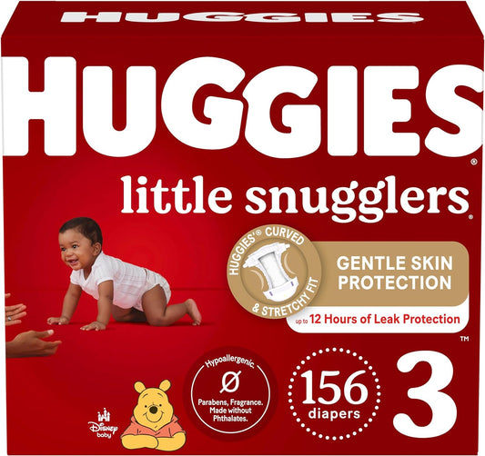 Baby Diapers Size 3 (16-28 Lbs), 156Ct,  Little Snugglers